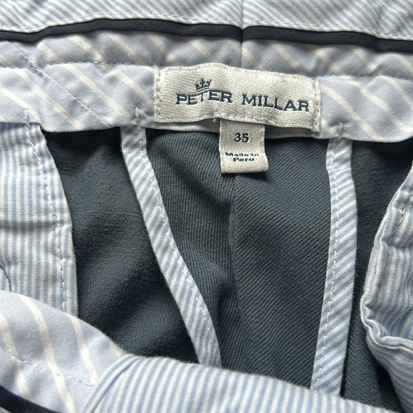 PETER MILLAR Mens SOFT TOUCH FLAT FRONT TROUSER Chino Pant Blue Sz 35 - Picture 10 of 11